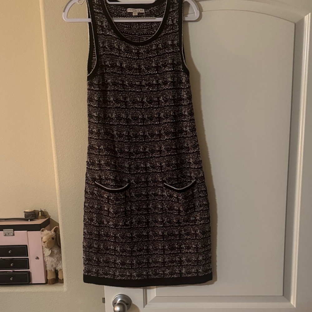 Eva Mendes for New York & Company Black white Pink Patterned Dress